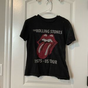 The Rolling Stones Black Kids Tee with Red Graphic